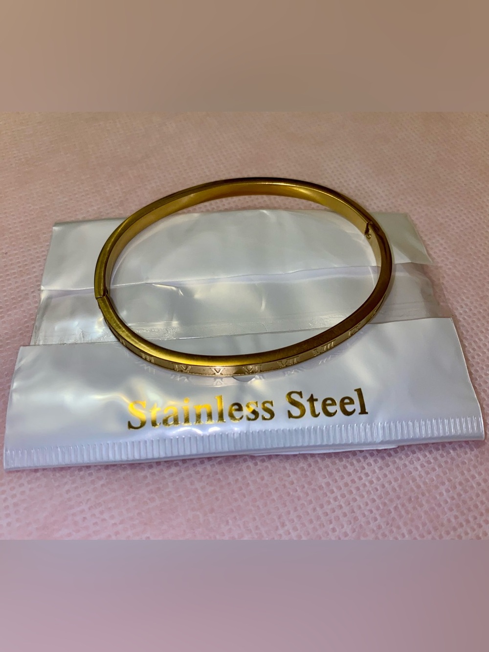 Gold Stainless Steel Women’s Bangle Bracelet